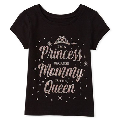 Baby And Toddler Girls Glitter Mommy Graphic Tee