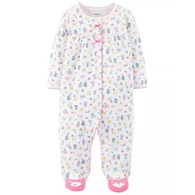 Floral Snap-Up Cotton Sleep & Play