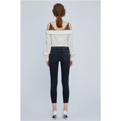 Vaquero skinny fit 7/8 Negro