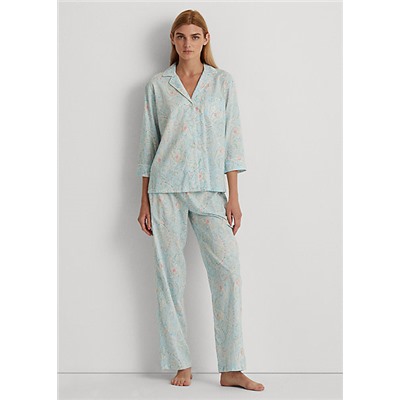 Lauren Paisley Cotton-Blend Sleep Set