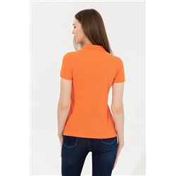 Kadın Turuncu Basic Polo Yaka Tişört