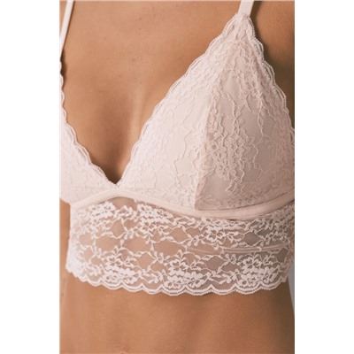 Bralette triangular LOVELY encaje rosa