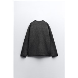 KNIT SWEATER WITH CONTRAST TOPSTITCHING
