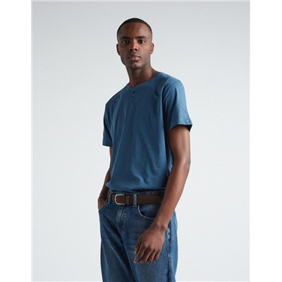 Buttons T-shirt, Men, Blue