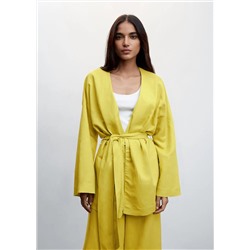 Kimono lino cinturón -  Mujer | MANGO OUTLET Melilla
