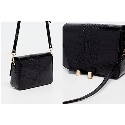 Bandolera de piel Aela Negro