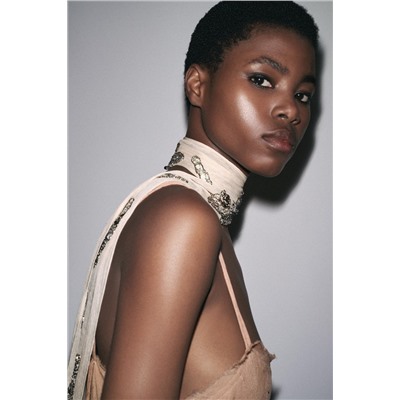 ZW COLLECTION EMBROIDERED ASYMMETRIC DRESS
