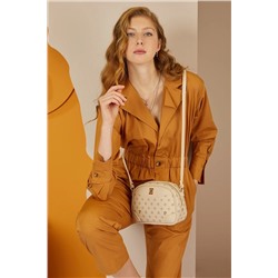 Pierre Cardin Bej Monogram Kadın Omuz Çantası 05PO22Y1534