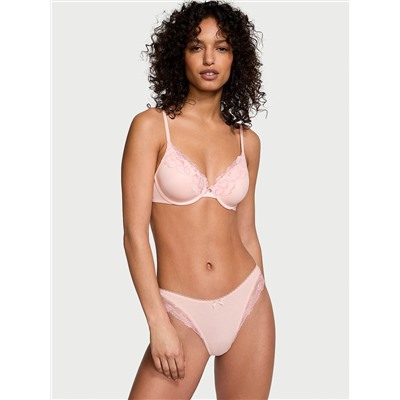 Body by Victoria Lightly Lined Lace-Trim Full-Coverage Bra