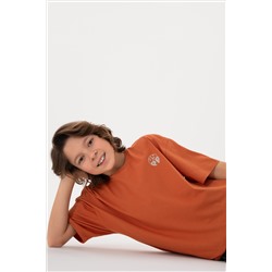 Erkek Çocuk Tarçın Comfort Basic Bisiklet Yaka Tşört