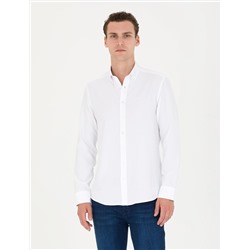 Beyaz Slim Fit Uzun Kollu Gömlek