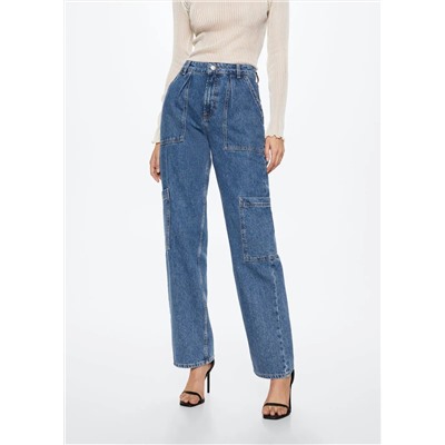 Jeans cargo pinzas -  Mujer | MANGO OUTLET España