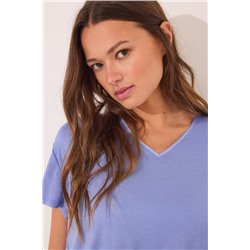 Pijama Capri manga corta azul viscosa