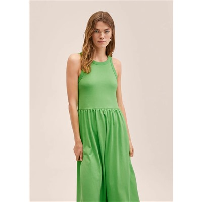 Vestido combinado algodón -  Mujer | MANGO OUTLET España
