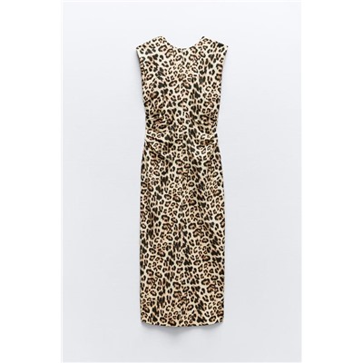 VESTIDO MIDI CINTURA DRAPEADA