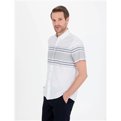 Lacivert Regular Fit Kısa Kollu Gömlek