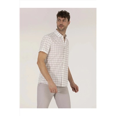 Pierre Cardin Haki Regular Fit Kısa Kollu Erkek Gömlek G021GL004.000.143298100