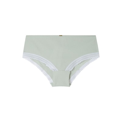 Braga boxer algodón canalé encaje verde