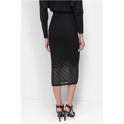 RIBBED SEAMLESS MIDI SKIRT