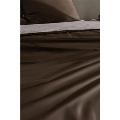 Avent Tek Kişilik %100 Pamuk Baskılı Saten Nevresim Takımı - Kahverengi