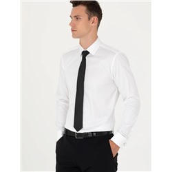 Beyaz Slim Fit Uzun Kollu Basic Gömlek