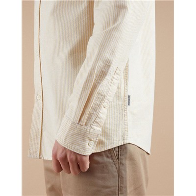 Pocket Striped Oxford Shirt, Men, Yellow