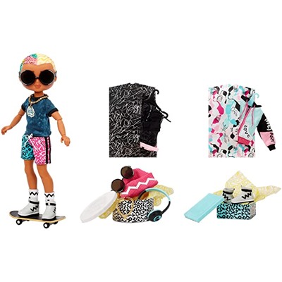 LOL Surprise OMG Guys Fashion Doll Cool Lev with 20 Surprises, Poseable, Including Skateboard, Outfit & Accessories Playset - Gift for Kids & Collectors