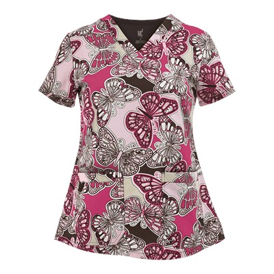 Med Couture MC² Scrubs All A Flutter Print Top