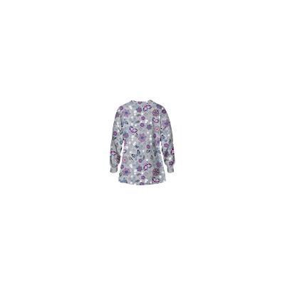 Happy Scrubs® Butterfly Breeze Silver Print Scrub Jacket