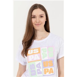 Kadın Mint Bisiklet Yaka Crop Tişört