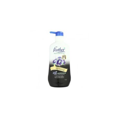 Шампунь с мотыльковым горошком для блеска темных волос Feather 480 мл / Feather Nature Clean & Care Black & Shine Shampoo 480 ml