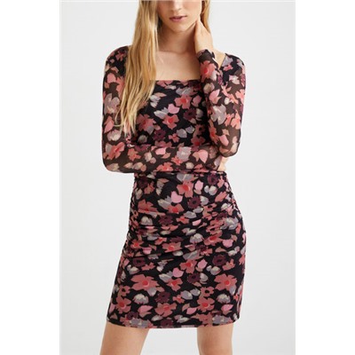 Vestido slim corto flores