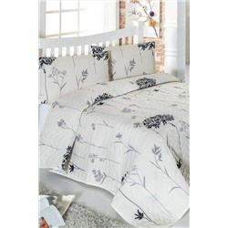 Ev & Ev Home Kapitone Yatak Örtüsü Seti Çift Kişilik Efil Bej-Gri Ep-005408