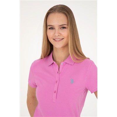Kadın Pembe Basic Polo Yaka Tişört