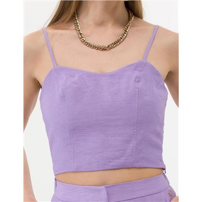 Mor Crop Askılı Bluz