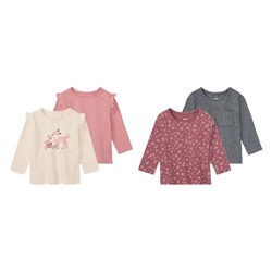 lupilu Baby Mädchen Langarmshirts, 2 Stück