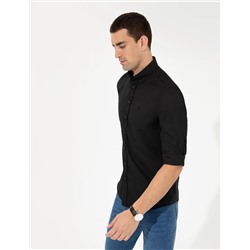 Siyah Slim Fit Oxford Gömlek