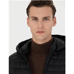 Siyah Slim Fit Mont