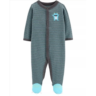 Monster Snap-Up Cotton Sleep & Play