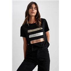 Defacto Regular Fit Bisiklet Yaka Baskılı Kısa Kollu Tişört Z9068AZ23SP