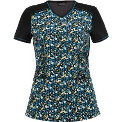 Cherokee Runway Scrubs You're Spot On Print Top