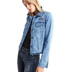 1969 icon raw hem embroidered denim jacket (Джинсовая куртка)