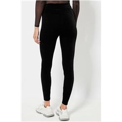 Leggings de terciopelo cintura alta - Negro