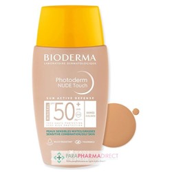 Bioderma Photoderm Nude Touch SPF50+ - Teinte Dorée - Peaux Sensibles Mixtes / Grasses 40ml