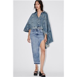 ZW CAPA ASIMÉTRICA DENIM