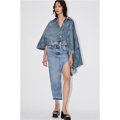 ZW CAPA ASIMÉTRICA DENIM