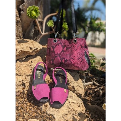Ab. Zapatos 3106-8 magenta+PELLE serpiente 1019 FUXIA АКЦИЯ