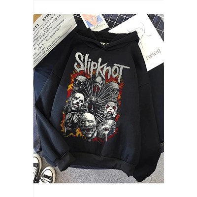 Favorim50tonSlipknot Baskılı Siyah Kapşonlu ( Unisex )