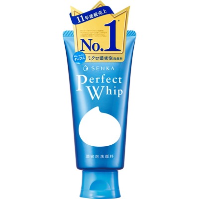 SHISEIDO SENKA Perfect Whip Увлажняющая пенка для умывания с гиалуроновой кислотой и протеинами шёлка туба 120 гр