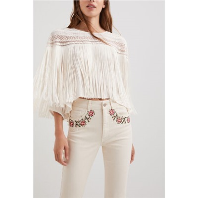 Blusa boho flecos